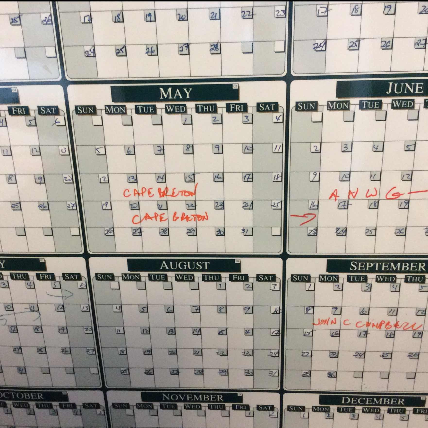 Dates on a Calendar